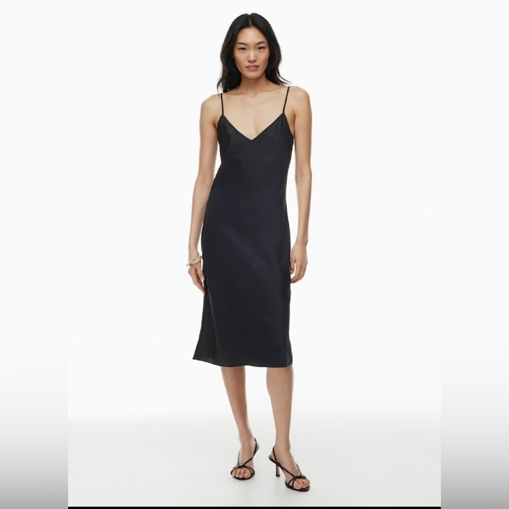 Wilfred Black satin Slip Dress XL